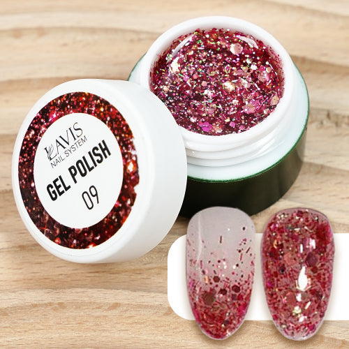 LAVIS Nail Art Glitter - Gel Polish 09