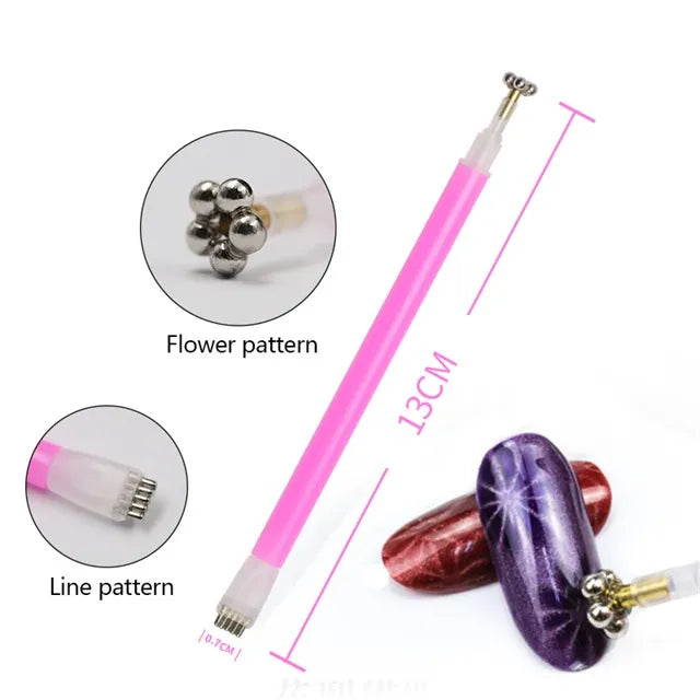  Flower and Stripe Effect Double Sided Magnet by OTHER sold by DTK Nail Supply