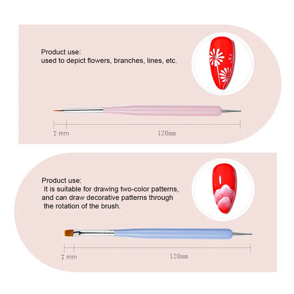 6pcs Nail Art Brushes Set Gel Polish