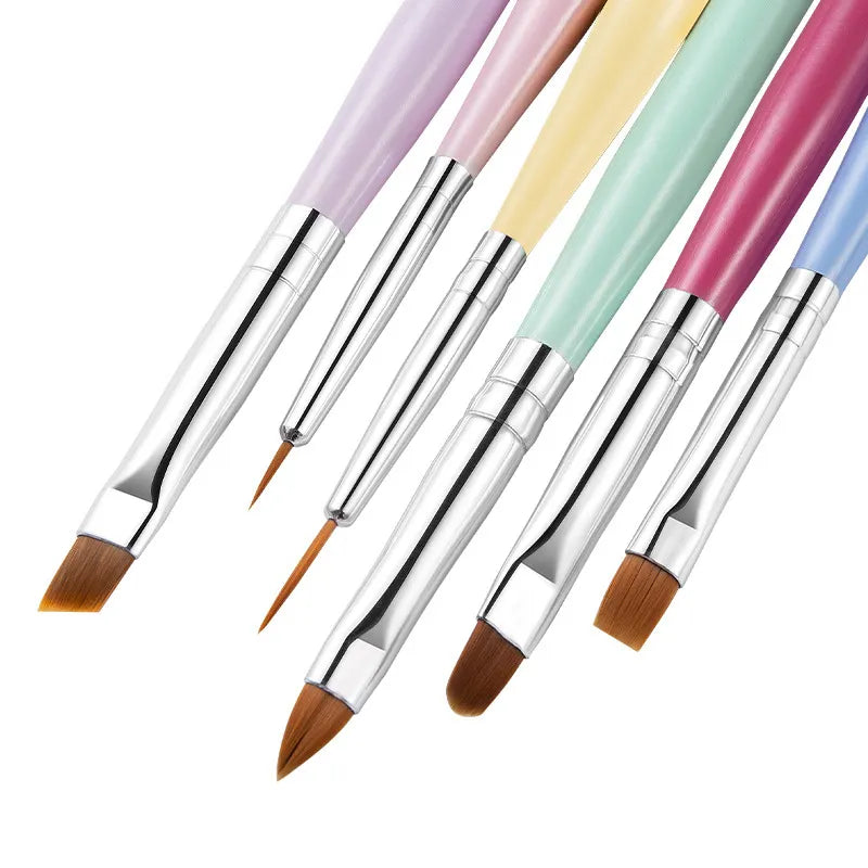 6pcs Nail Art Brushes Set Gel Polish