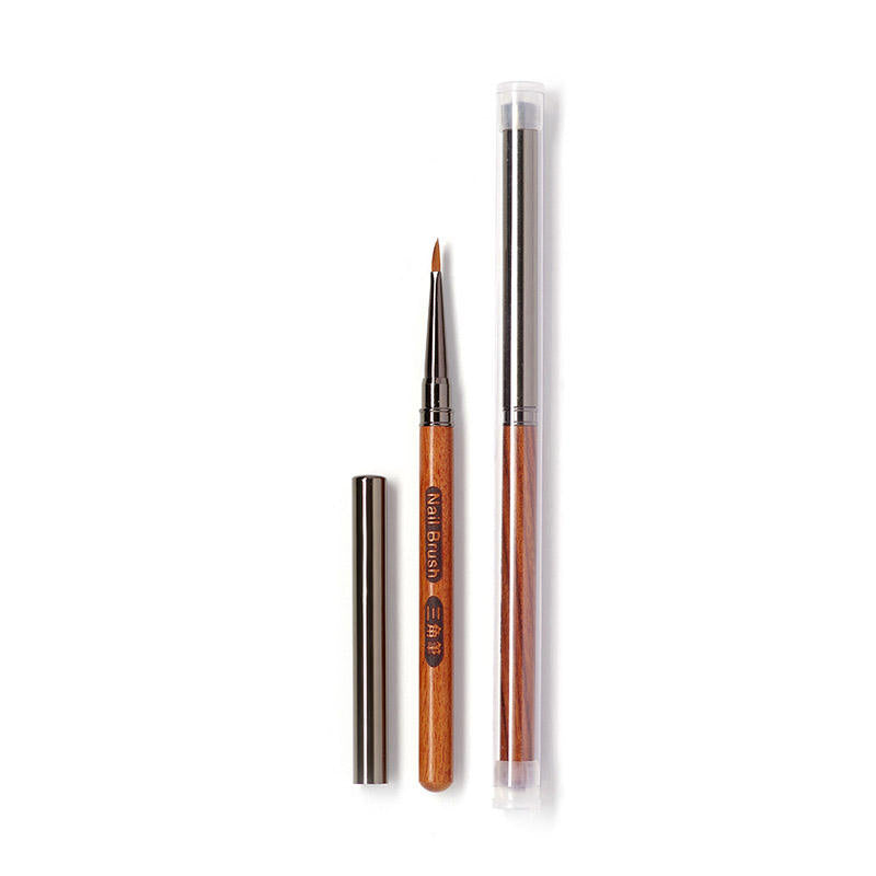 Nail Brush Acrylic Round Wood Handle