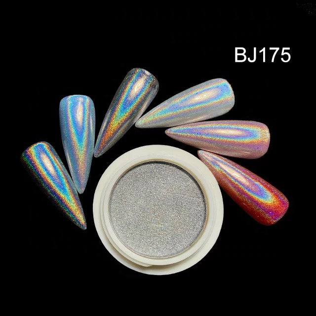 Golden & Silver Laser Holographic Chrome Pigment Powder - BJ165 + BJ175