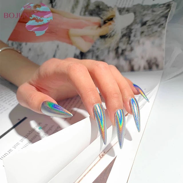 Golden & Silver Laser Holographic Chrome Pigment Powder - BJ165 + BJ175