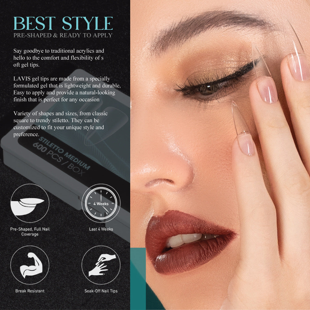 Lavis Medium Stiletto Soft Gel Tips, photo 4 of 6