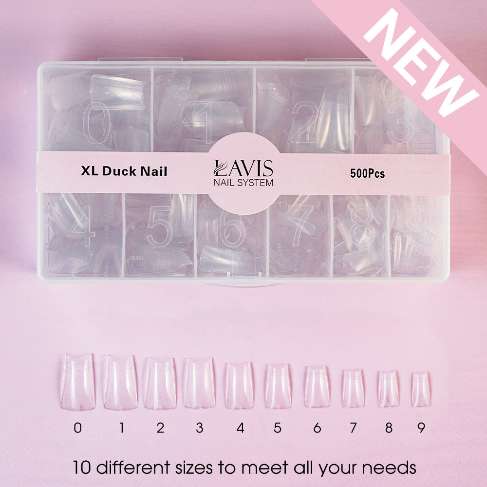 LAVIS - XL DUCK NAIL - Clear - 500 Pcs by LAVIS NAILS TOOL sold by DTK Nail Supply