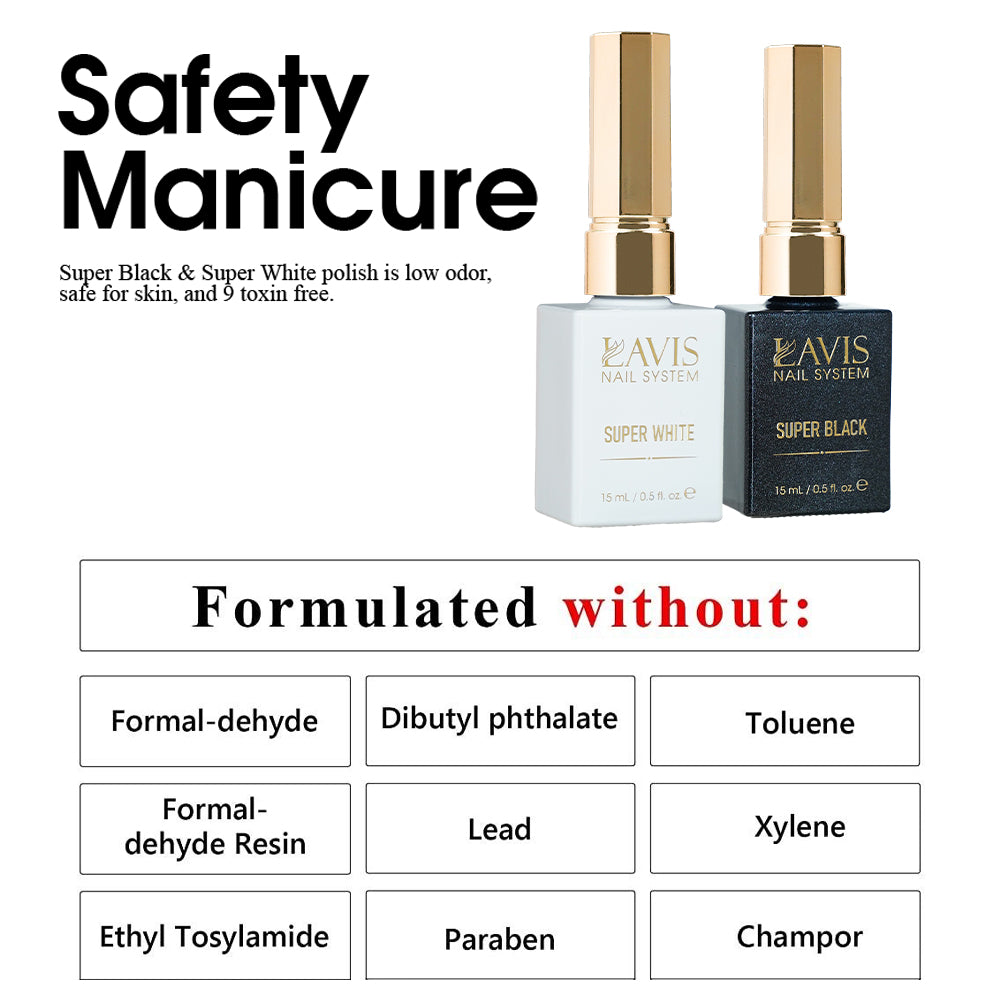 LAVIS Gel Polish Super Black - 0.5 oz