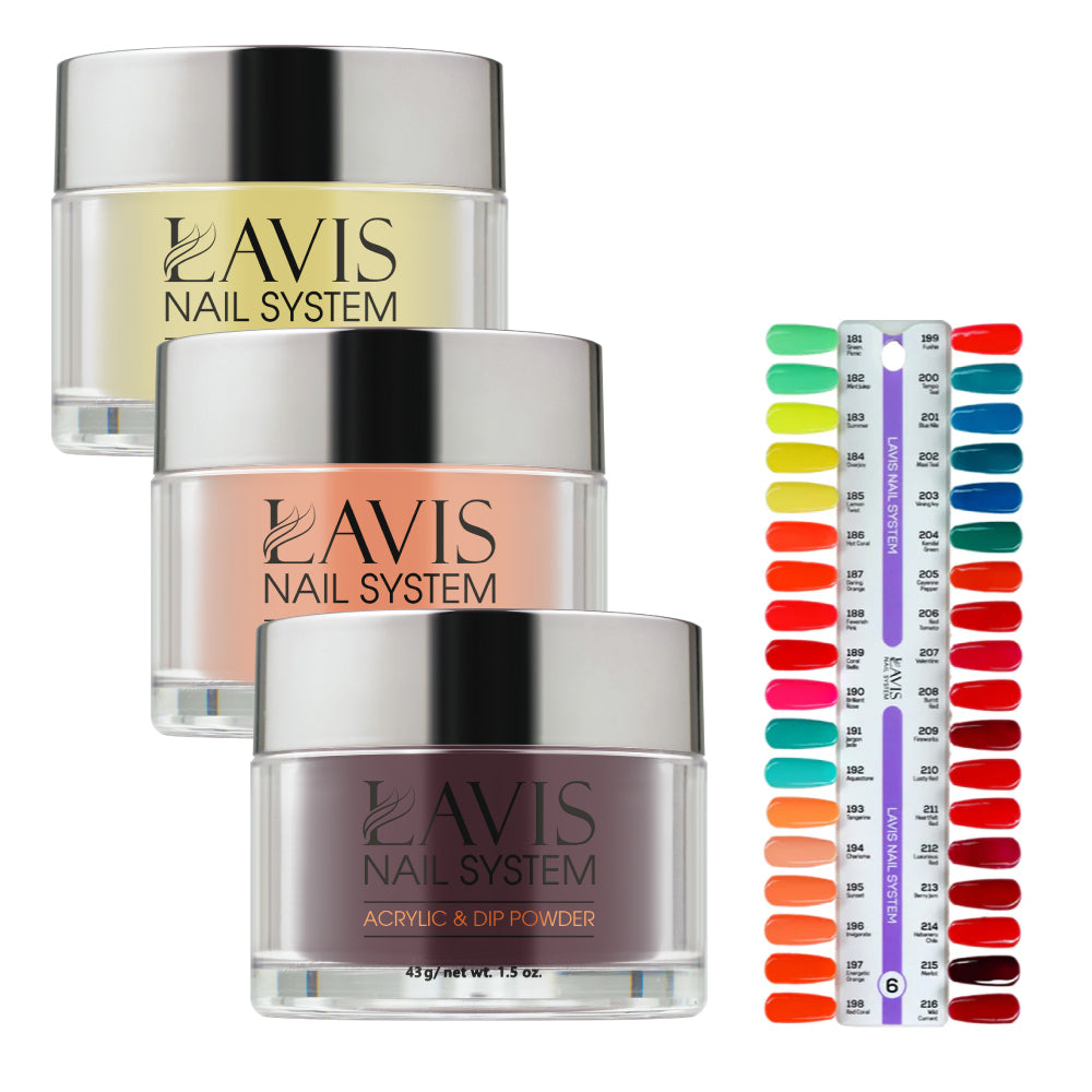LAVIS Acrylic & Dip Part 6, 36 Colors 181-216