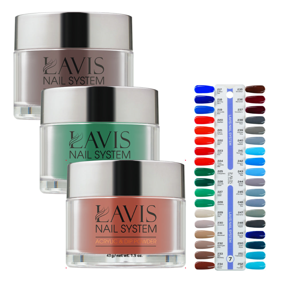 LAVIS Acrylic & Dip Part 7, 36 Colors 217-252