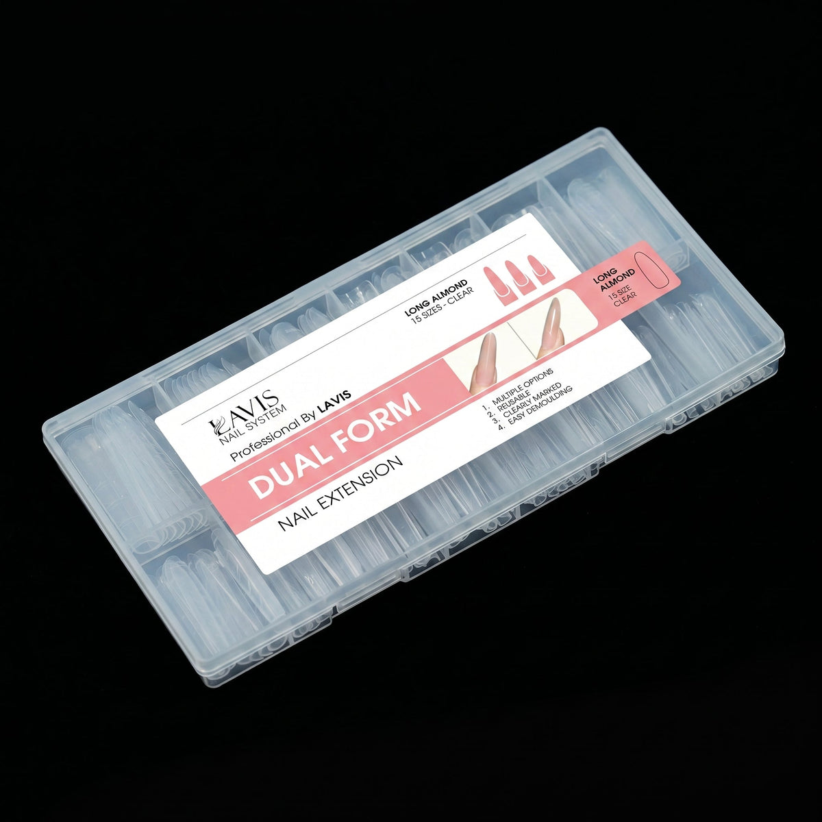 LAVIS - Dual Form Long Almond 15 Sizes Clear