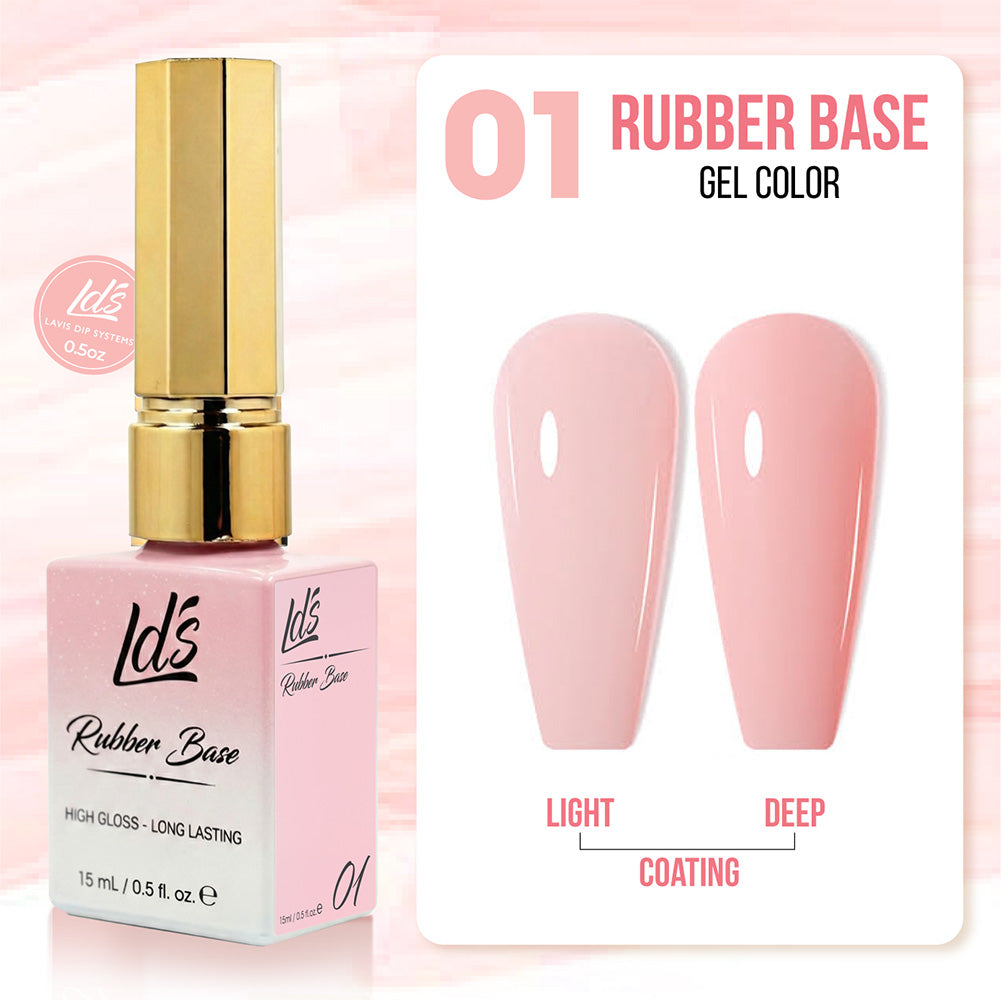LDS Rubber Base Gel - RB-01 (Ver 2) - GEL POLISH 0.5 OZ - Bouncy Blush Collection