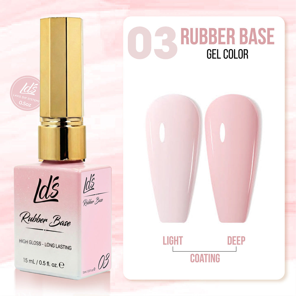 LDS Rubber Base Gel - RB-03 (Ver 2) - GEL POLISH 0.5 OZ - Bouncy Blush Collection