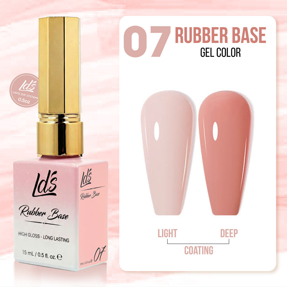 LDS Rubber Base Gel - RB-07 (Ver 2) - GEL POLISH 0.5 OZ - Bouncy Blush Collection
