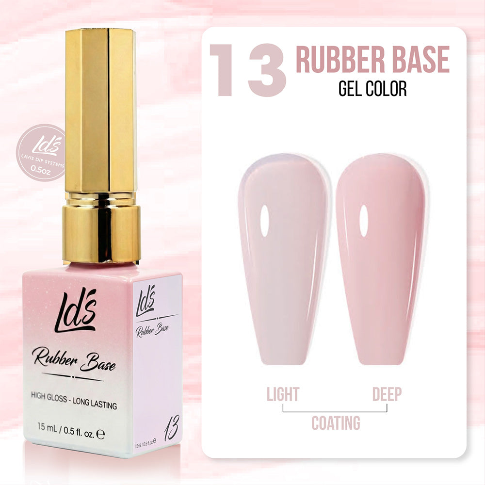LDS Rubber Base Gel - RB-13 (Ver 2) - GEL POLISH 0.5 OZ - Bouncy Blush Collection