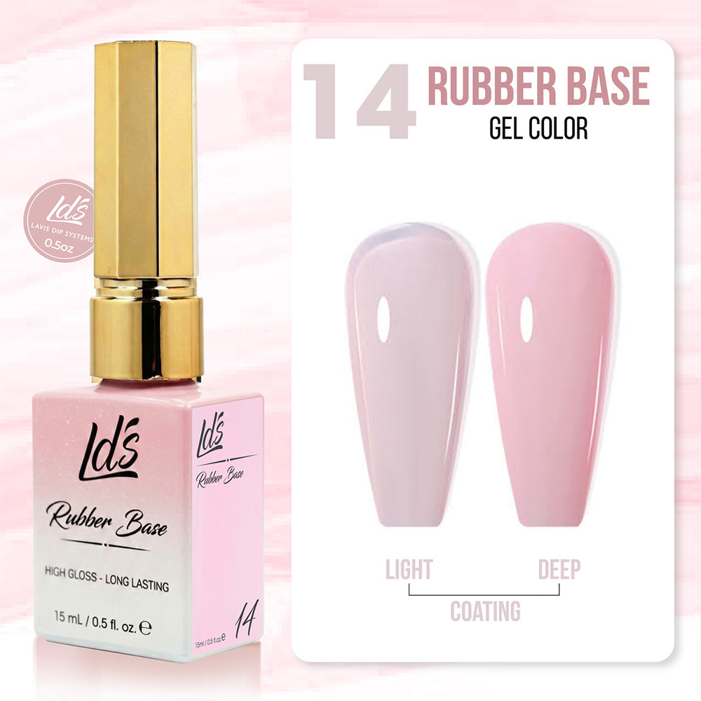 LDS Rubber Base Gel - RB-14 (Ver 2) - GEL POLISH 0.5 OZ - Bouncy Blush Collection