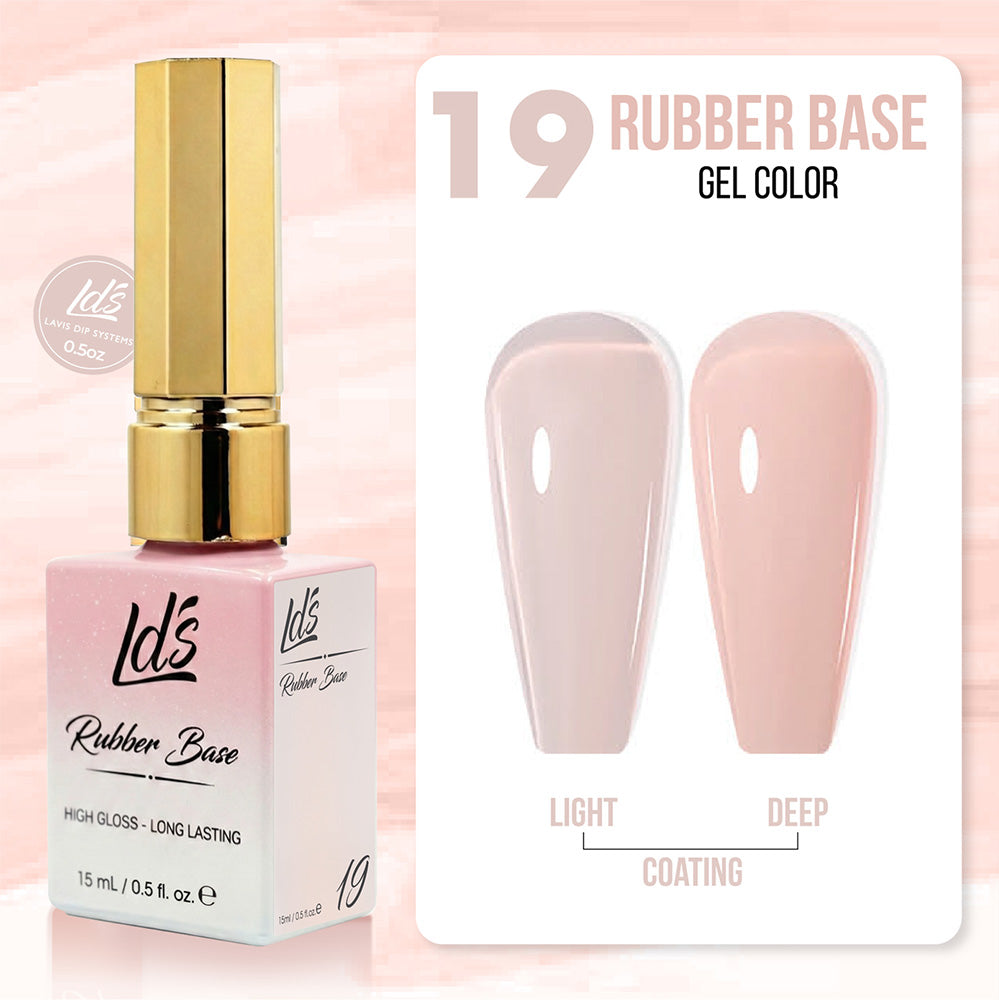 LDS Rubber Base Gel - RB-19 (Ver 2) - GEL POLISH 0.5 OZ - Bouncy Blush Collection