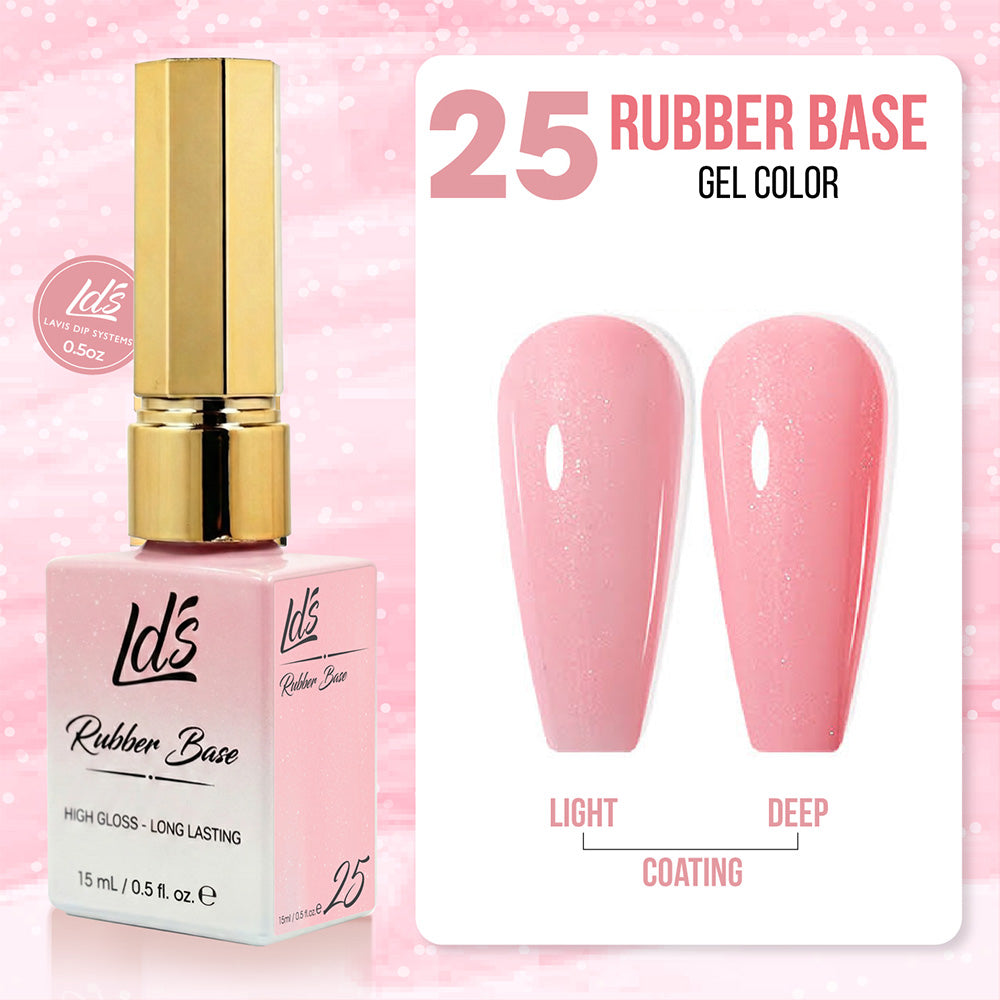 LDS Rubber Base Gel - RB-25 (Ver 2) - GEL POLISH 0.5 OZ - Bouncy Blush Collection