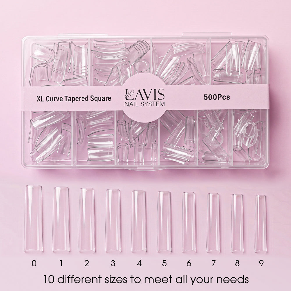 Lavis - XL Curve Tapered Square - Clear - 500 Pcs
