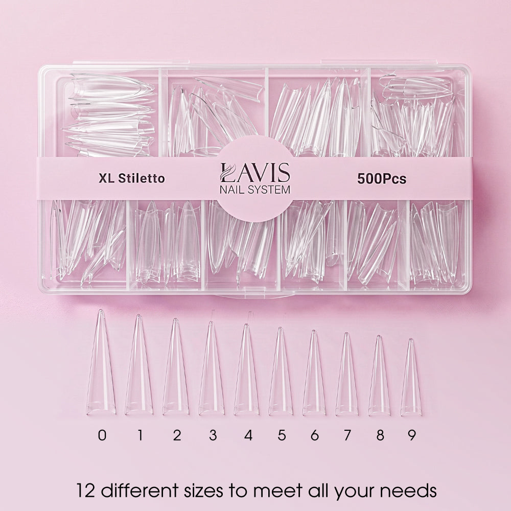 Lavis - XL Stiletto - Clear - 500 Pcs