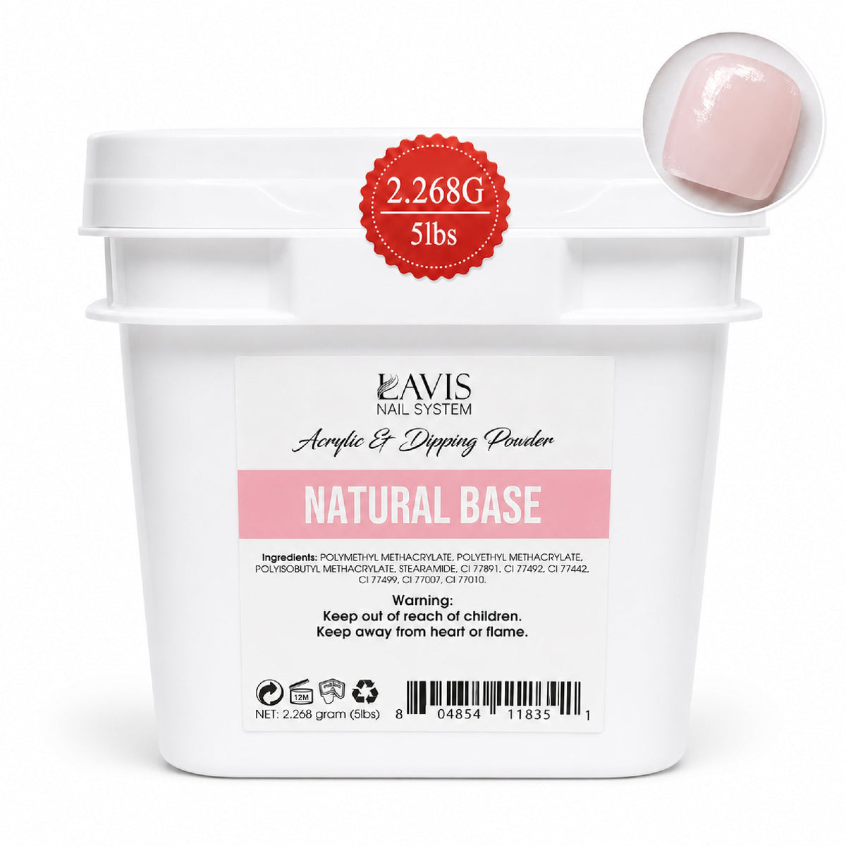 LAVIS Acrylic & Dip Powder 80oz - Natural Base