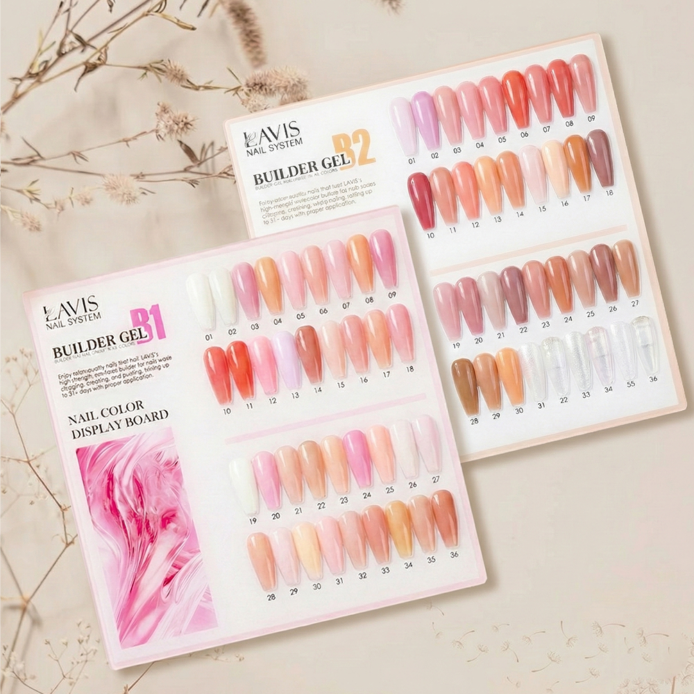 LAVIS Builder Gel In The Bottle - B1 & B2 - Set 72 Colors - Gel Polish 0.5oz