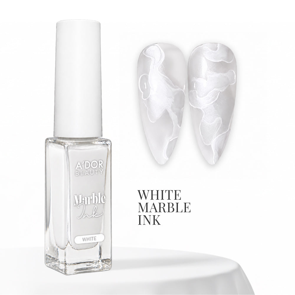 A'DOR Marble Ink Set, Black, White & Pearl White