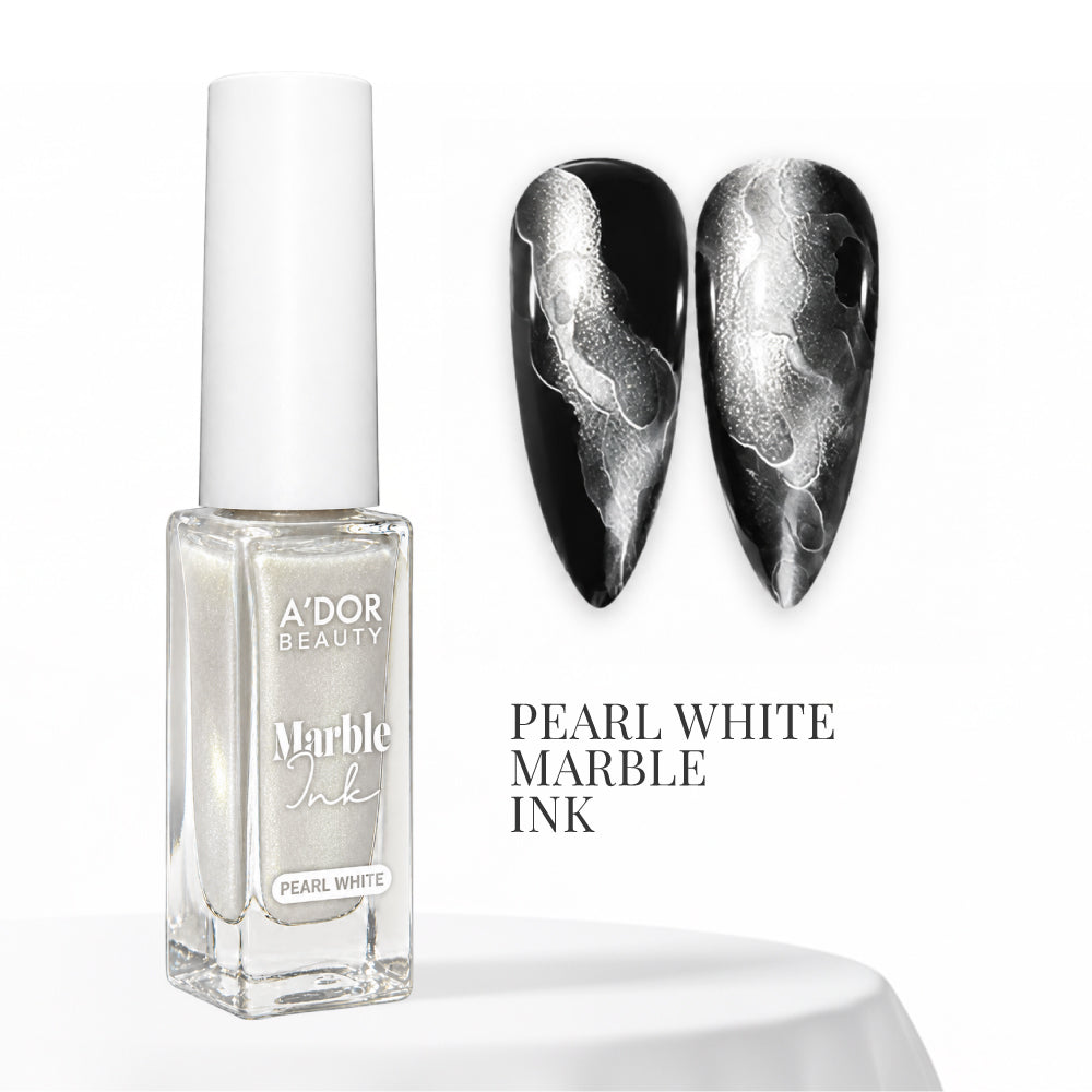 A'DOR Marble Ink Set, Black, White & Pearl White