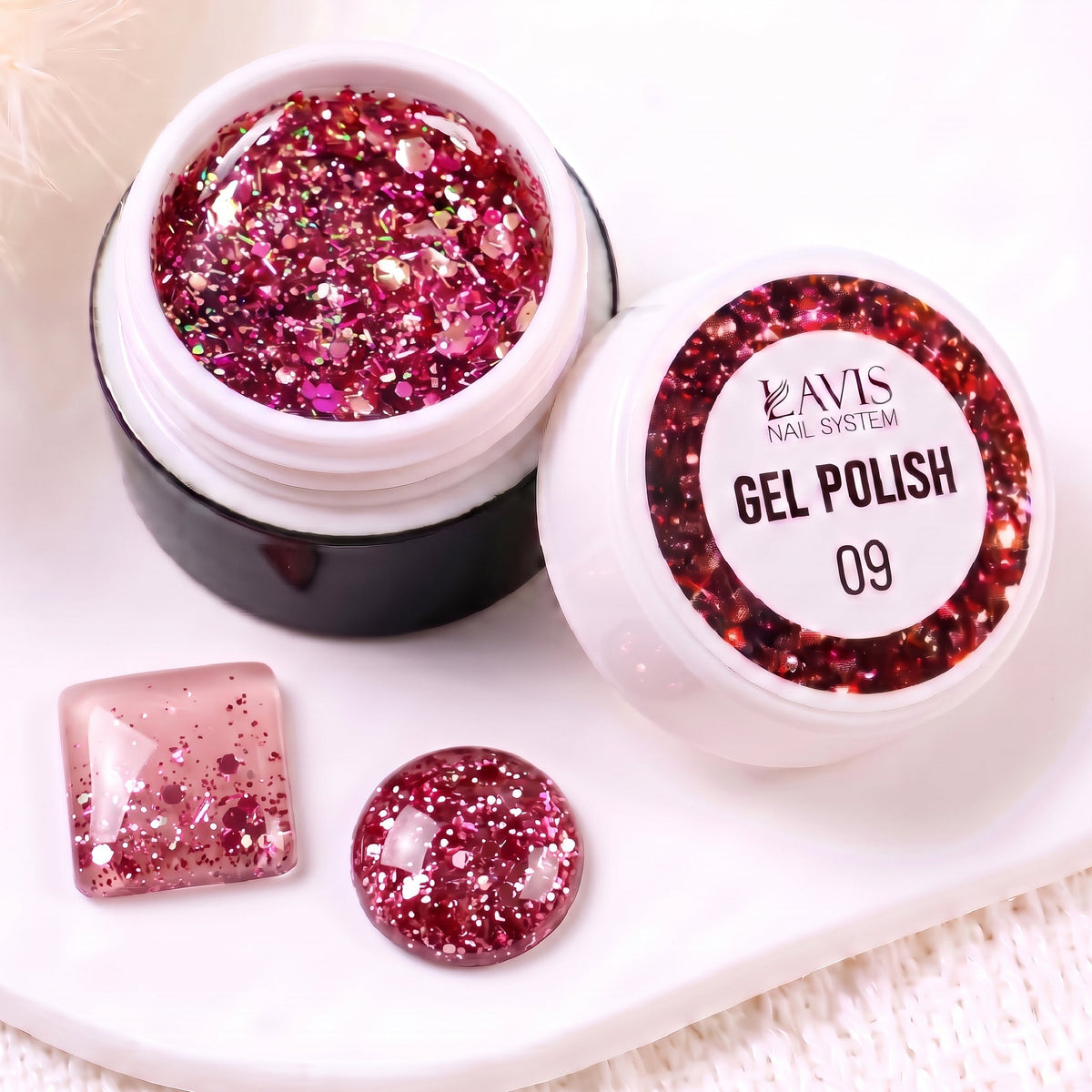 LAVIS Nail Art Glitter - Gel Polish 09