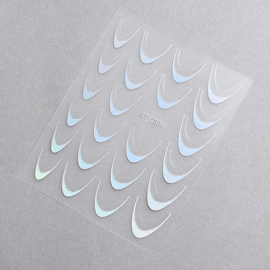 5D Nail Stickers ST-2306-2 - Holographic Silver