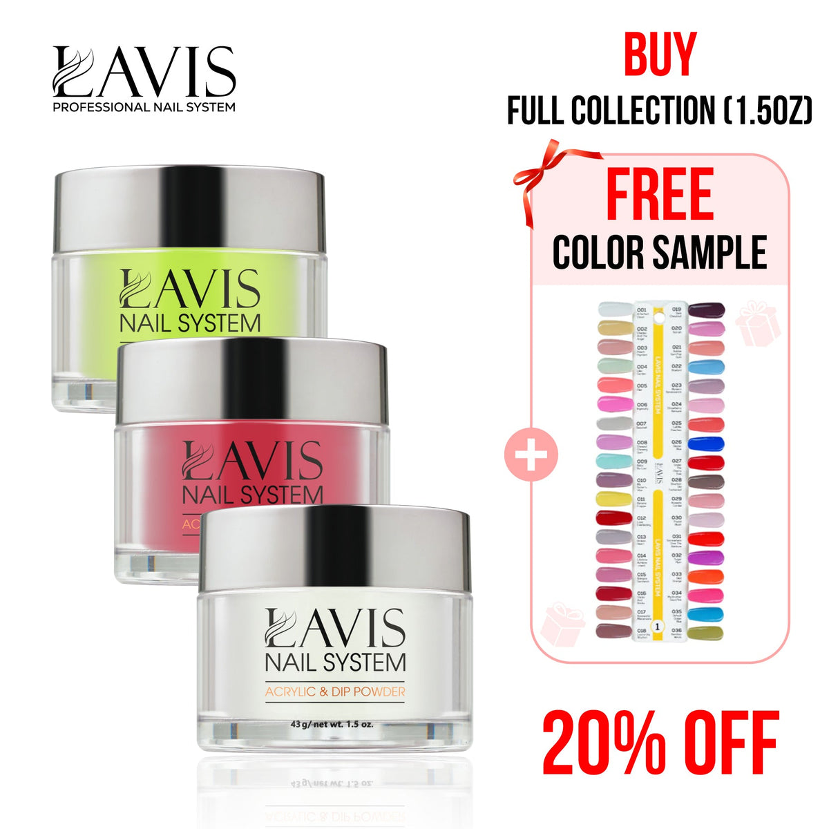 LAVIS Acrylic & Dip Part 1, 36 Colors 001-036