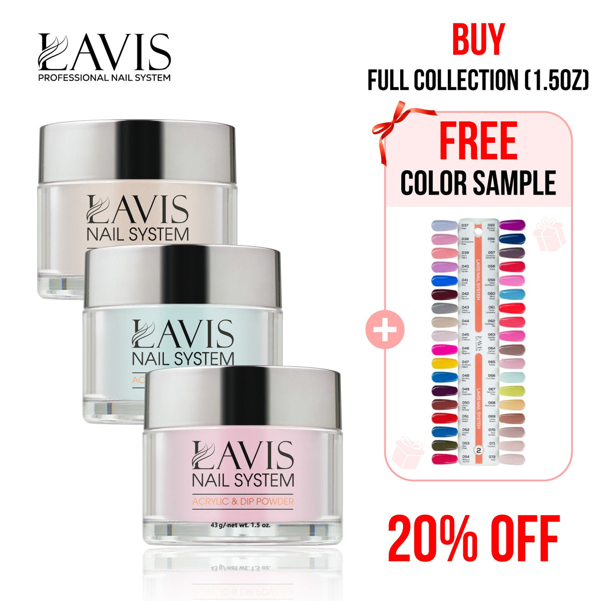 LAVIS Acrylic & Dip Part 2, 36 Colors 037-072
