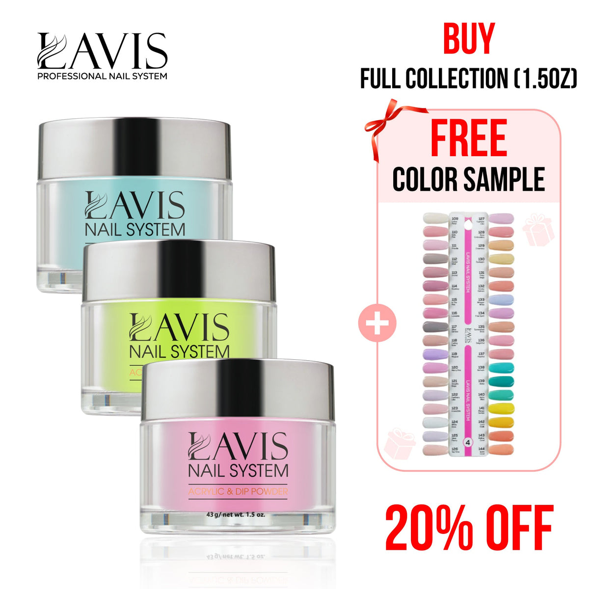LAVIS Acrylic & Dip Part 4, 36 Colors 109-144