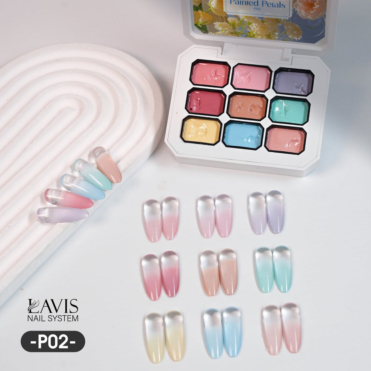 Lavis Pat Pat Gel 02 Painted Petals, Ombre Gel, photo 2 of 11
