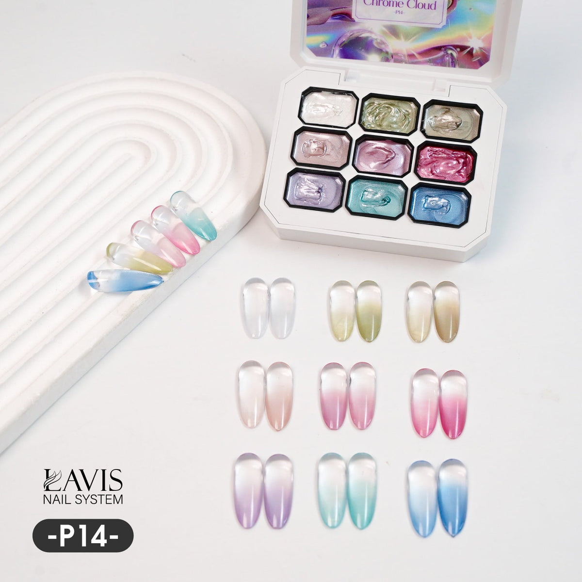 Lavis Pat Pat Gel 14 Chrome Cloud, Ombre Gel, photo 2 of 13