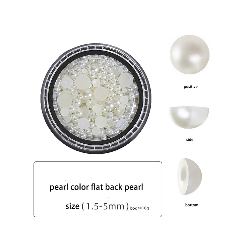 Half Round Pearls - Cream White