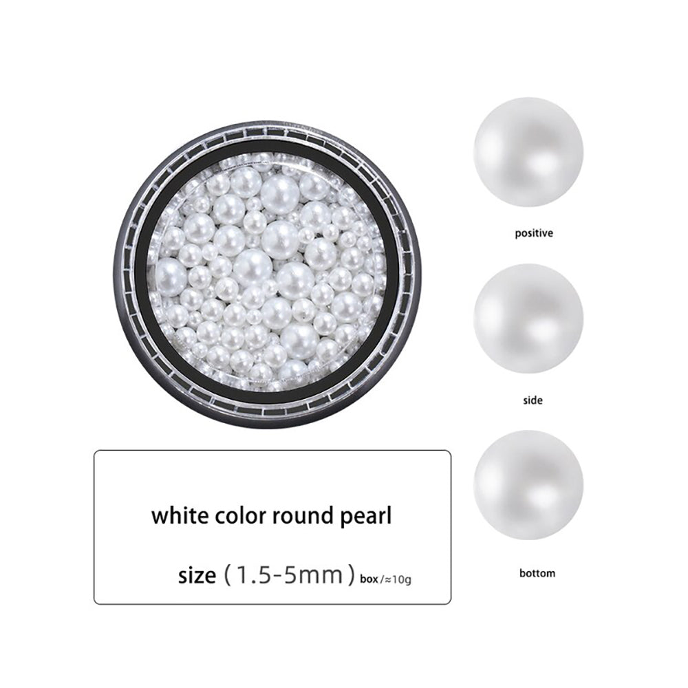 Half Round Pearls - White