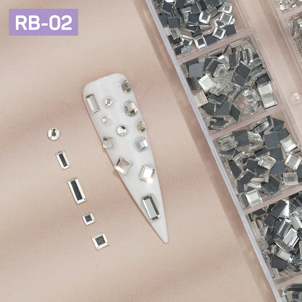 12 Grids Flatback Rhinestones RB-02 Clear