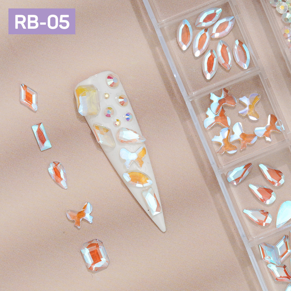 12 Grids Flatback Rhinestones RB-05 Aurora AB