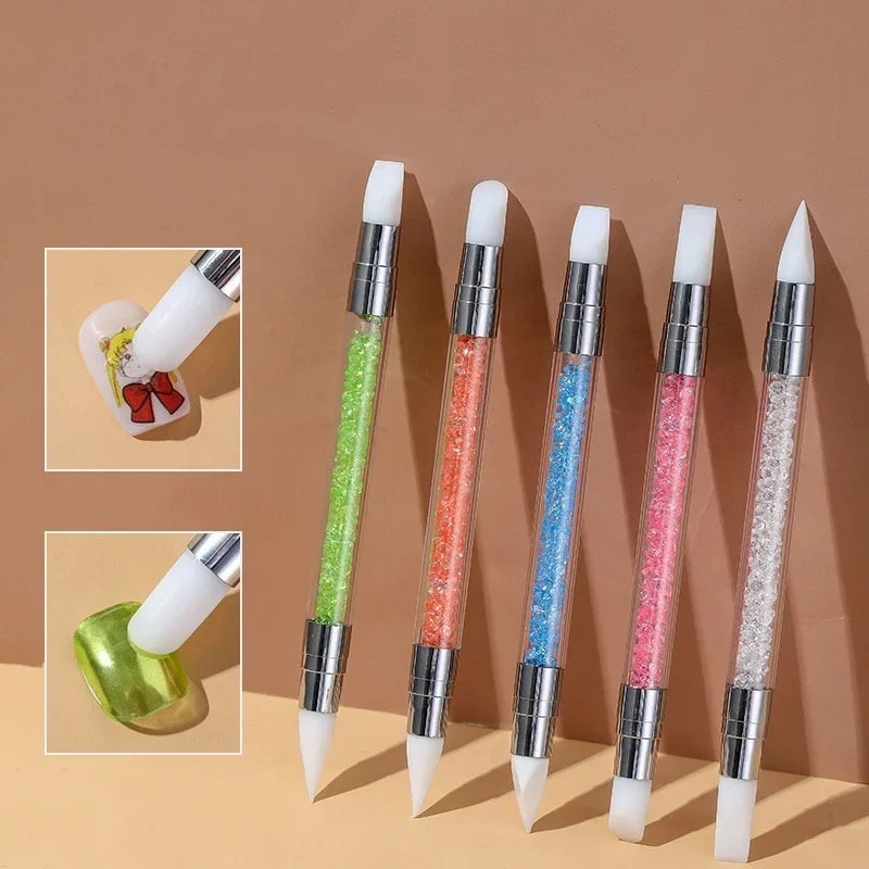 Nail Art Sculpture Pen Acrylic Dual Tipped Brushes 5 Pcs