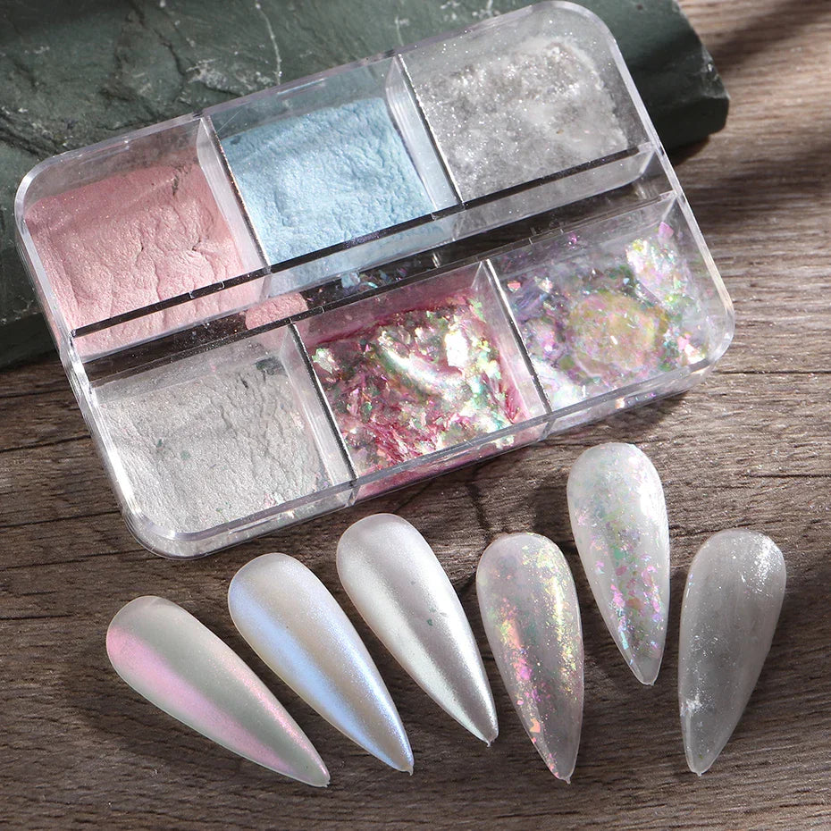 6 Grids of Mixed Nail Art - Chrome & Foil - 1909-51 - #3