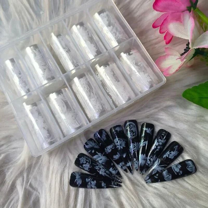 Nail Transfer Foil - White Flower - NZ17