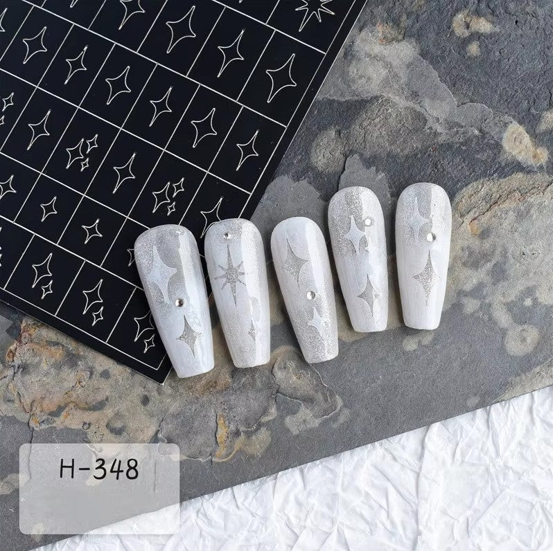 Spray Painted Nail Art Stickers H348 - Sparkle