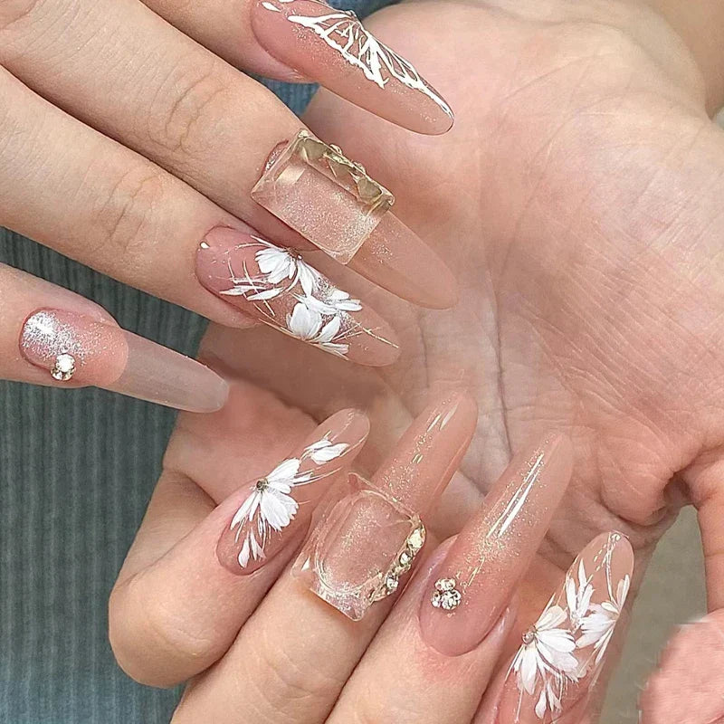 Nail Transfer Foil - White Flower - NZ17