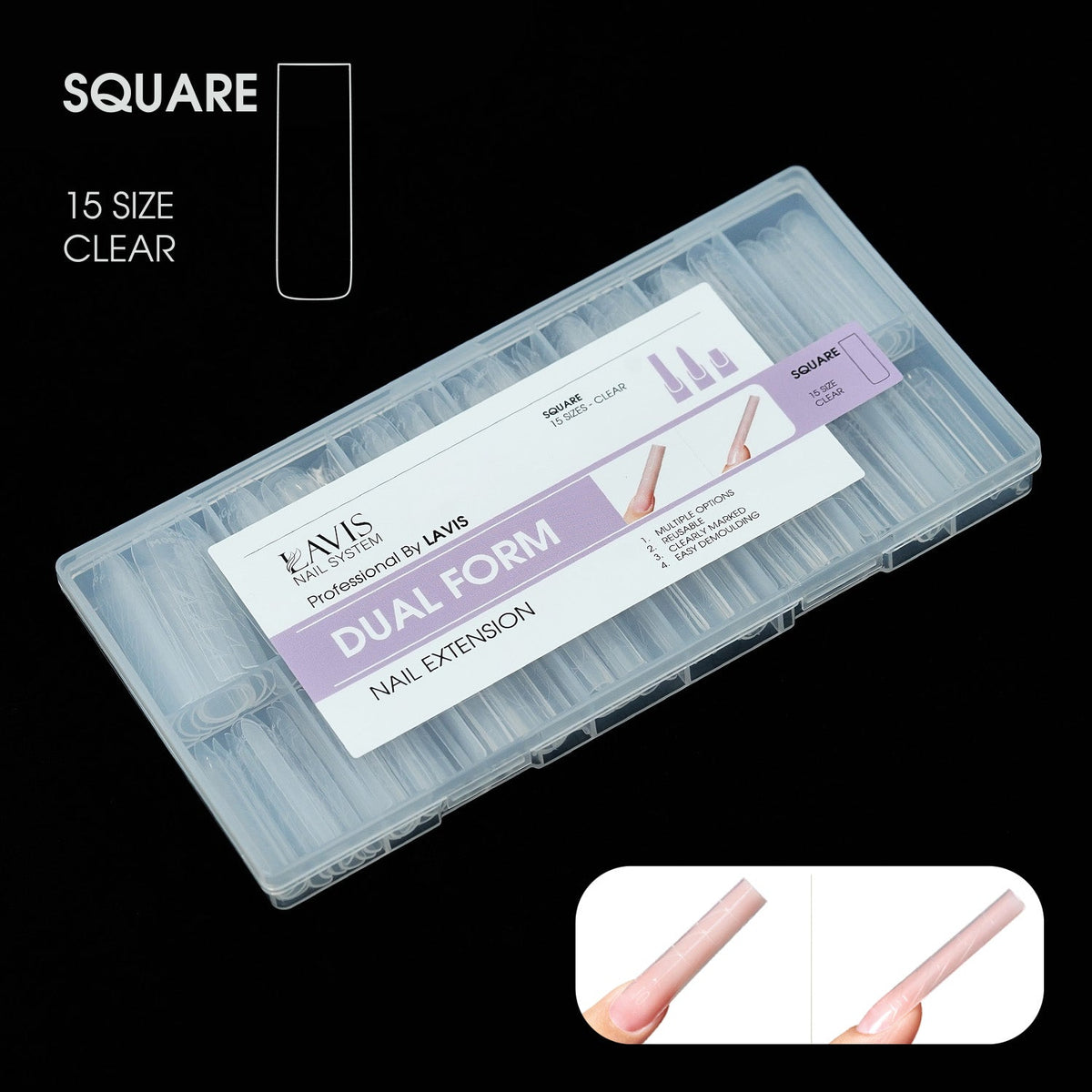 LAVIS - Dual Form Square 15 Sizes Clear