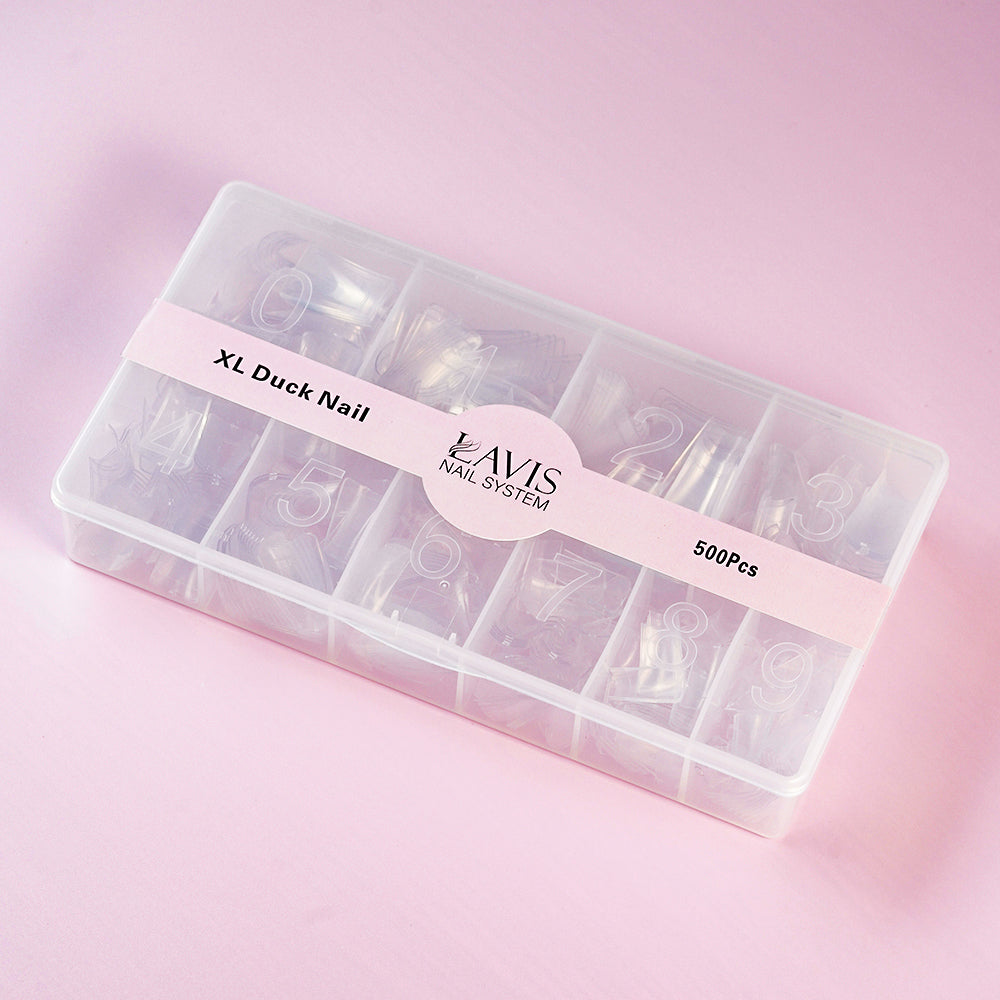 LAVIS - XL DUCK NAIL - Clear - 500 Pcs by LAVIS NAILS TOOL sold by DTK Nail Supply