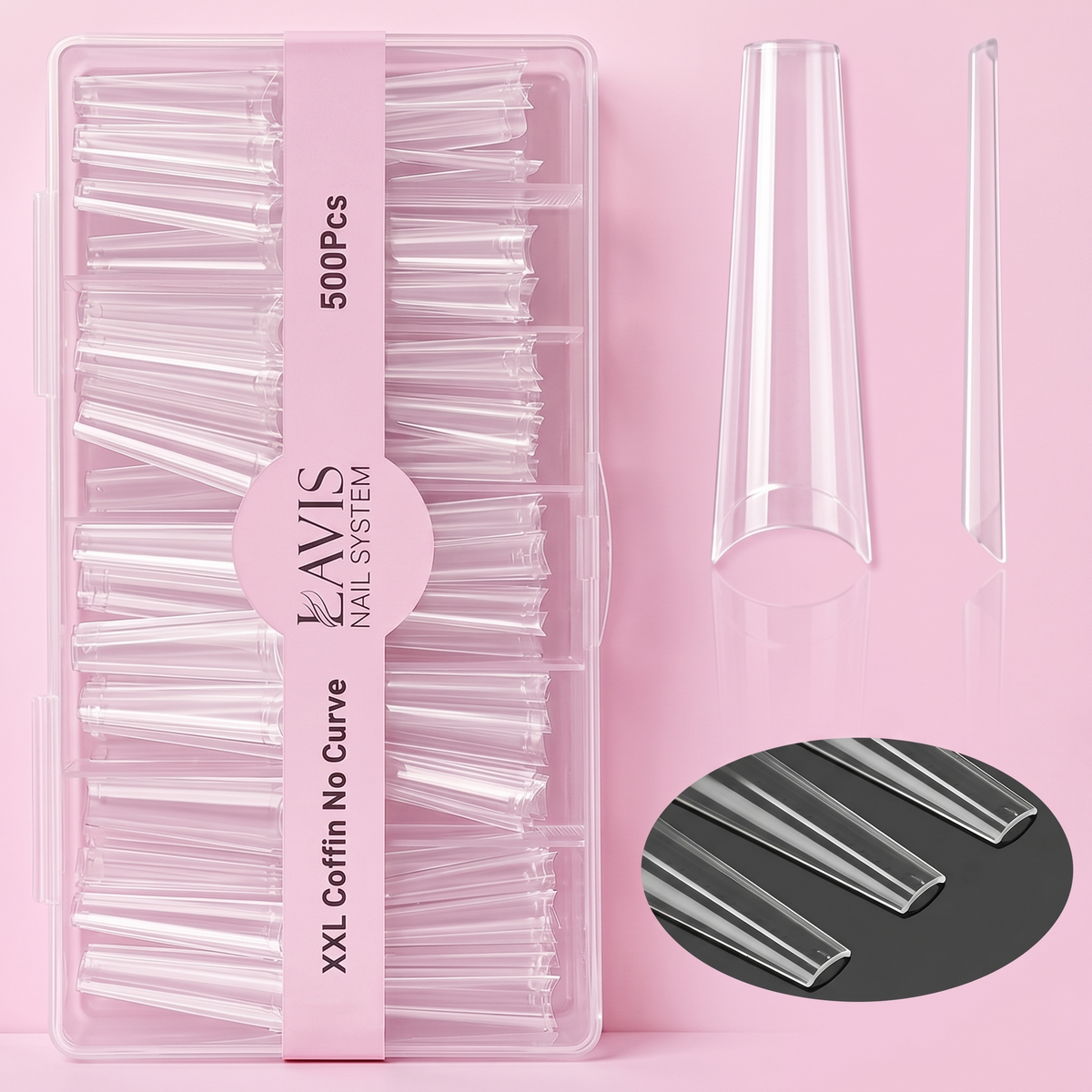 Lavis - XXL Coffin No Curve - Clear - 500 Pcs