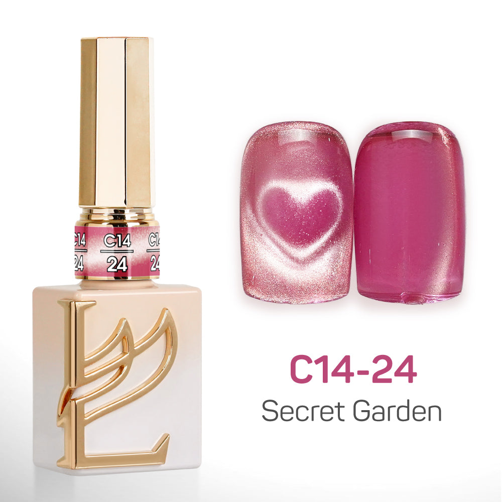LAVIS Cat Eyes C14 - Set 24 Colors - Gel Polish 0.5 oz - Secret Garden Collection