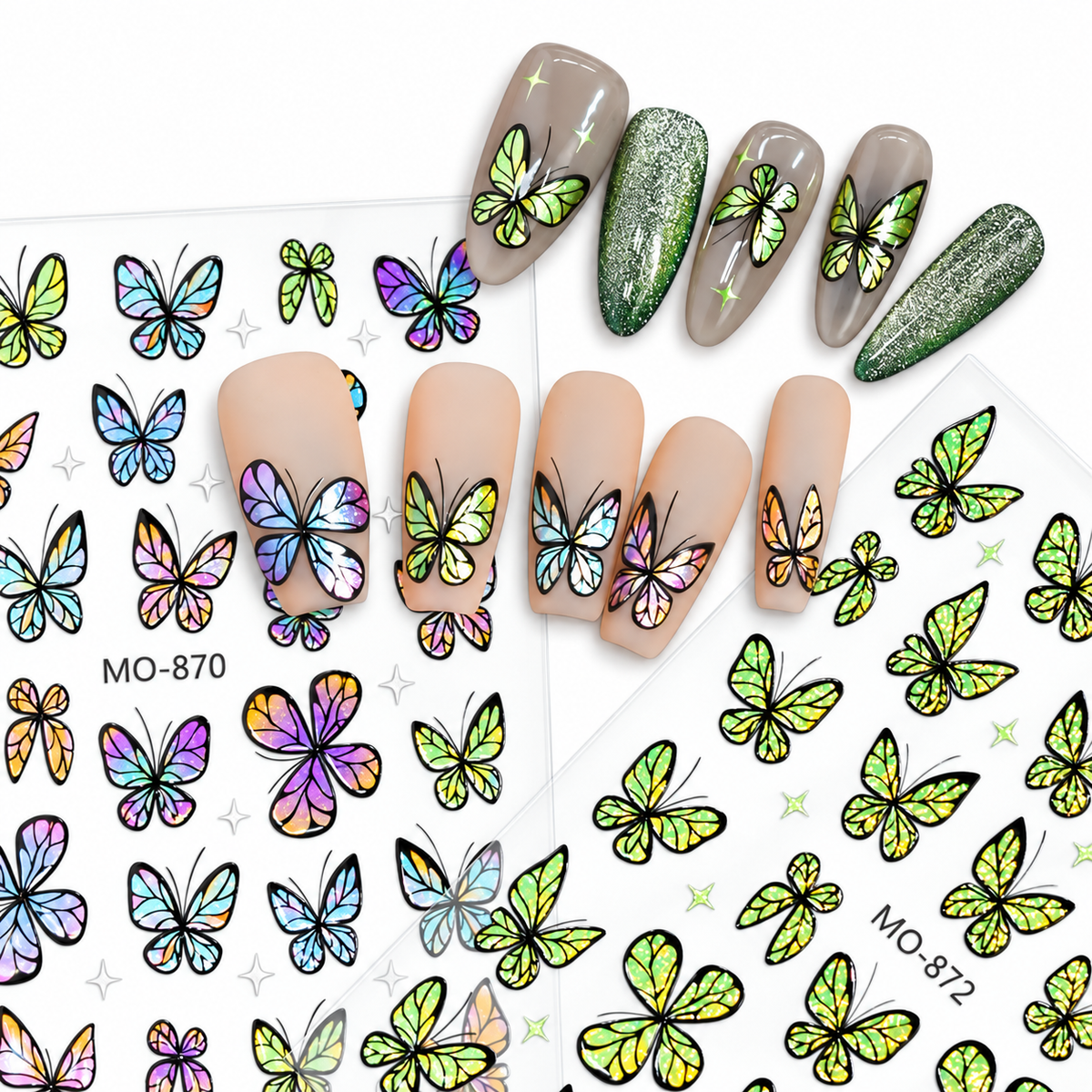 Butterfly Nail Art Stickers MO-871 - Blue