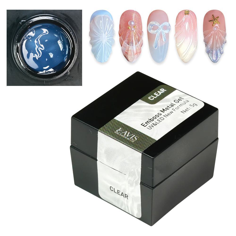 Emboss Gel Polish Nail Art - 0.5oz Clear