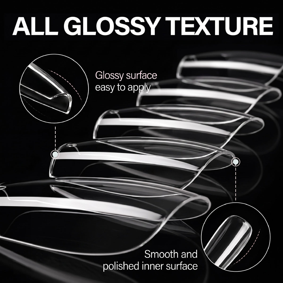 Lavis Short Coffin Soft Gel Tips, 15 Sizes Clear, photo 5 of 8