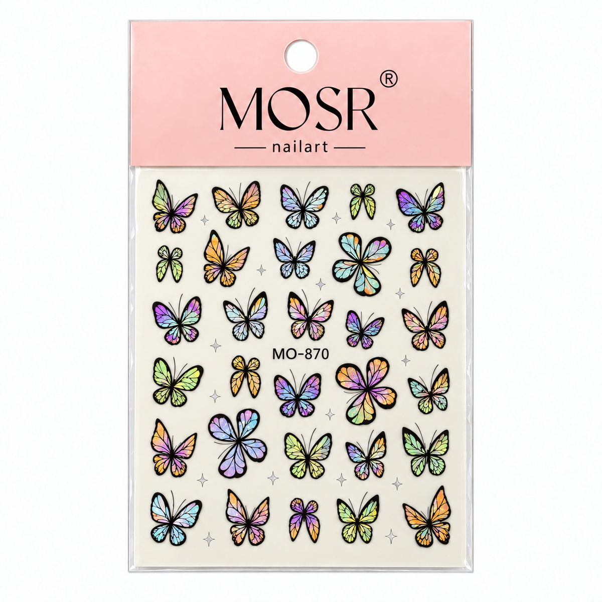 Butterfly Nail Art Stickers MO-870 - Multicolor
